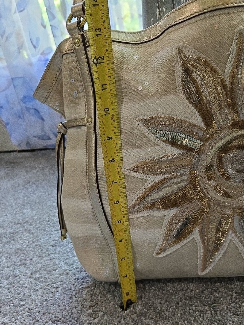 Coach Metallic Gold Sunflower Tote - Picture 4 of 12
